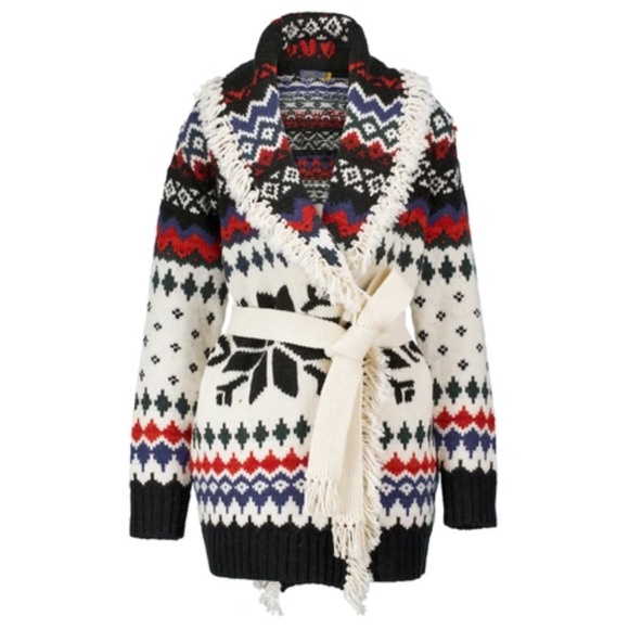 Polo by Ralph Lauren Black and Cream Fair Isle Cardigan - Picture 11 of 16